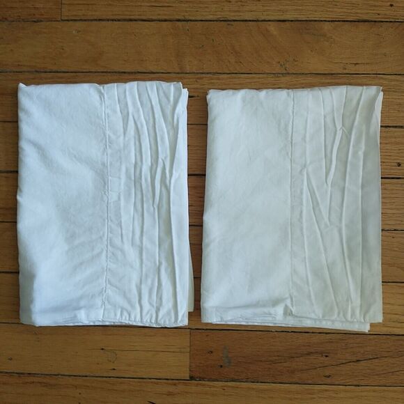 SAATVA Standard Pillow Case Organic Cotton & Oeko-tex White Pair Minimalist - Picture 1 of 7